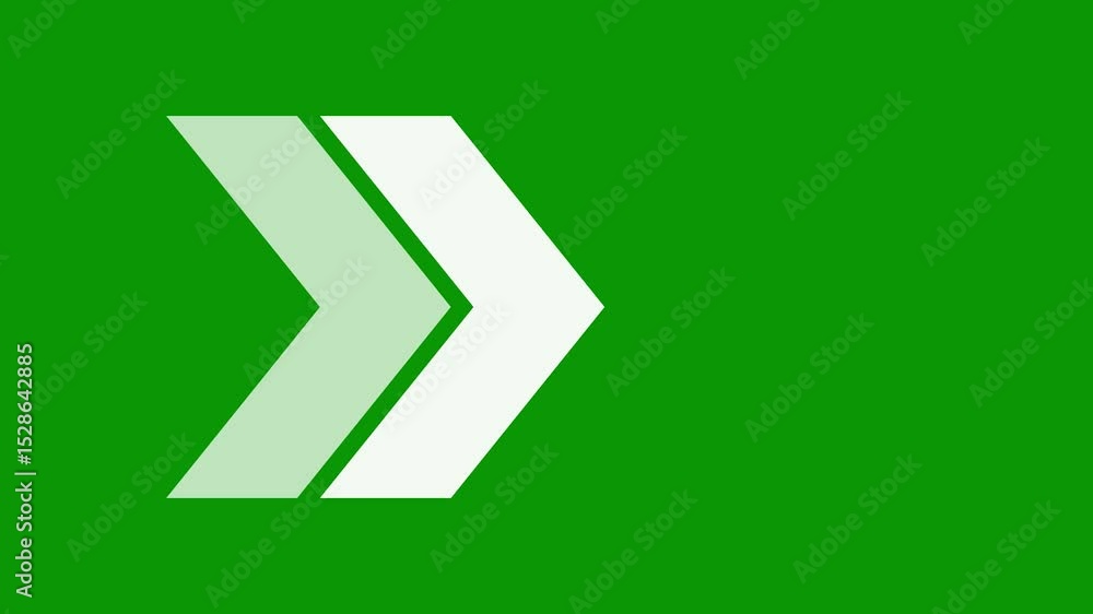 Poster wright arrow animation on green background. direction arrow icon motion. arrow isolated. swipe wrigh