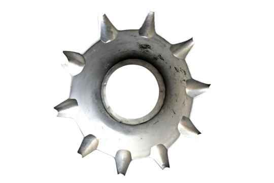 Industrial metal gear isolated on a white background png ai generated