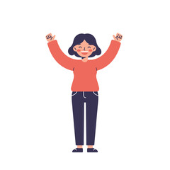 Joyful Woman Illustration: Celebration and Success