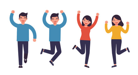 Joyful Group Jumping: Celebrating Success and Teamwork