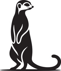 Alert Meerkat Silhouette Vector Illustration