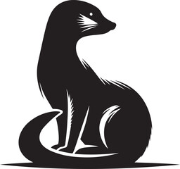 Alert Meerkat Silhouette Vector Illustration