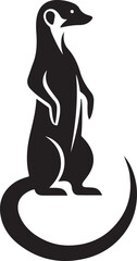 Alert Meerkat Silhouette Vector Illustration