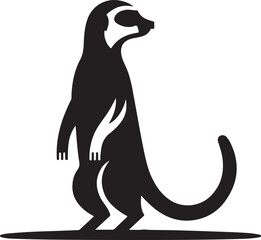 Alert Meerkat Silhouette Vector Illustration