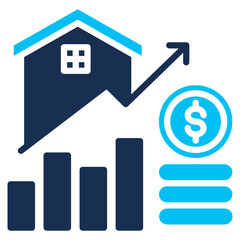Investment Growth solid color icon