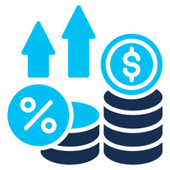 Economic Rise solid color icon
