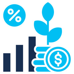 Compound Interest solid color icon