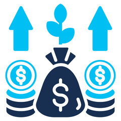 Capital Gain solid color icon
