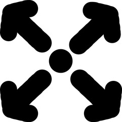 A hand-drawn arrow icon with a bold black outline. Suitable for UI, navigation, or functional direction icons.