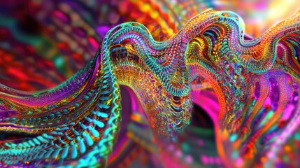 Energetic abstract patterns in vivid display