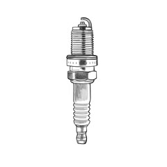 Etching spark plug isolated on white background