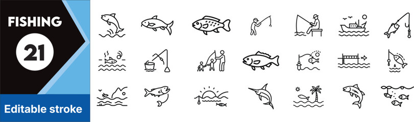 Set of Fishing icon 