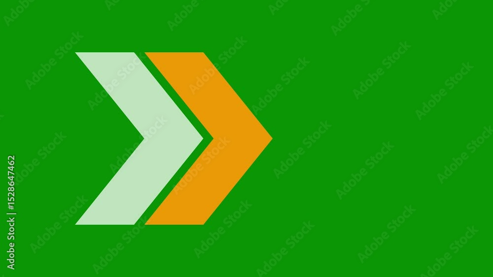 Poster wright arrow animation on green background. direction arrow icon motion. arrow isolated. swipe wrigh