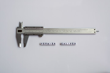 Vernier caliper on White Background with name