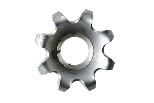 Metal gear cogwheel isolated on a white background png ai generated