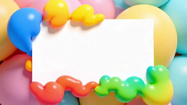 Frame with colourful ballons