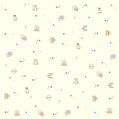 Vector illustration of a cute Review And feedback. Collection of customer, rating, star rating, chat, testimonials, survey, support, communication, sign and other elements. Isolated on beige.