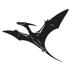 Dynamic Pterodactyl Dinosaur Silhouette Vector © AB Basir