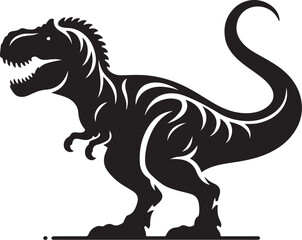 Roaring T-Rex Dinosaur Silhouette Vector Art