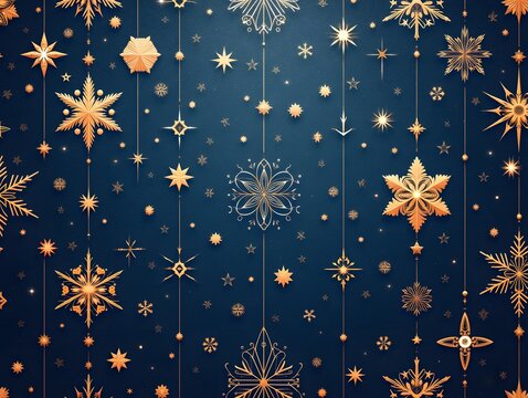 Elegant Christmas stars and snowflakes seamless tile pattern with sparkling accents concept as Sparkling accents adorn elegant Christmas stars and snowflakes in seamless tile patte Seamless Set