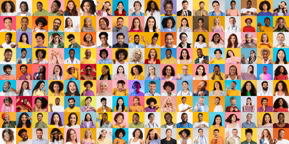 Leinwandbilder this collection presents a vibrant array of faces showcasing the beauty of diversity. individuals fr