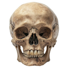 Obraz premium Detailed Anatomical Study of a Human Skull on a stark white background