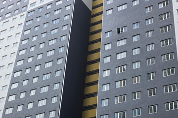 Modern Apartment Building with Repetitive Window Pattern