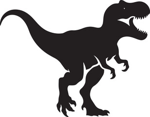 Roaring T-Rex Dinosaur Silhouette Vector Art