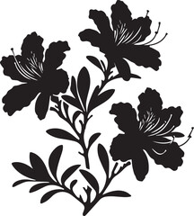 azalea flower vector illustration, azalea flower logo, flower silhouette vector isolated on white background