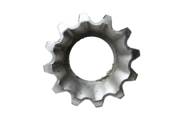 Single metal gear cogwheel isolated on a white background png ai generated