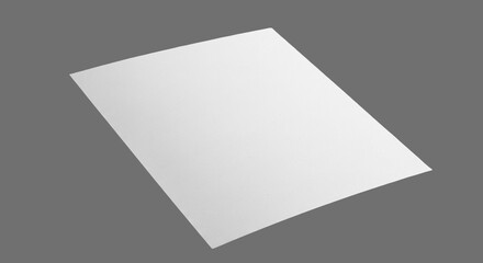 Blank White Paper Mockup on Gray Background 