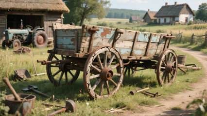 old wooden cart