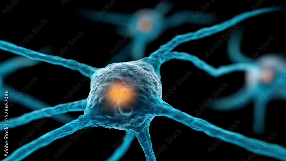 Poster exploring neurons essential cells of nervous system and their complex structures in biology, communi