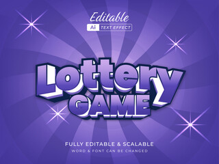 Lottery Game in a stylish 3d text effect, against a dynamic background.
