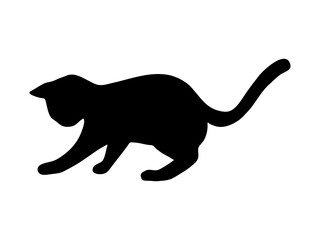 cat silhouette　19　遊ぶ猫のシルエット　icon