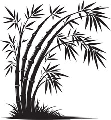 Obraz premium bamboo vector illustration, bamboo logo, bamboo silhouette vector isolated on white background