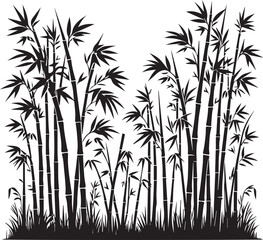 bamboo vector illustration, bamboo logo, bamboo silhouette vector isolated on white background