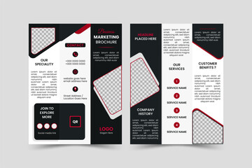 3 folded business brochure design template