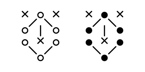 football tactics Icon set. Symbol isolated on white background. vector illustration.