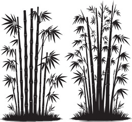 bamboo vector illustration, bamboo logo, bamboo silhouette vector isolated on white background