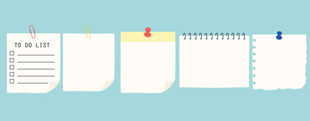 掲示やお知らせ用のシンプルなメモ帳ノートのイラストベクター © mari