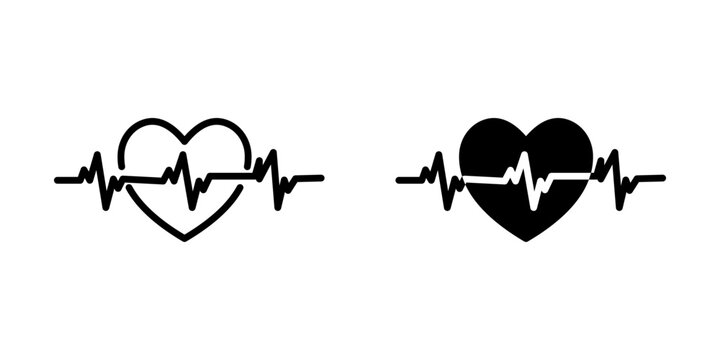 Heart beat  icon set. Symbol isolated on white background. vector illustration.