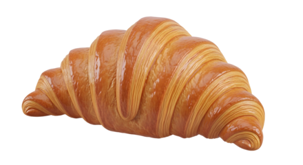 Close-up of golden-brown baked good isolated on a transparent background showcasing detailed textures and light reflections a culinary delight ready for design use