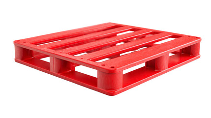 A red pallet is sitting on a white background