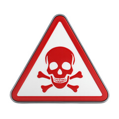 A red and white skull with a red cross on it