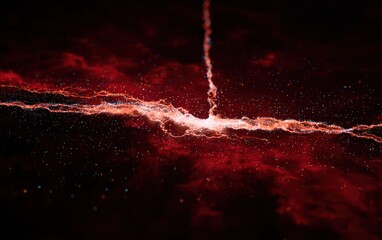 Abstract digital art of a fiery cosmic fissure