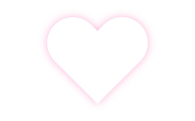 Pink heart on white background
