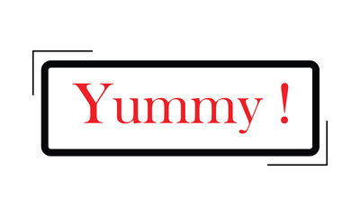 Yummy! hand drawn lettering composition for cafe menu, restaurant, shop and market. the word yummy modern lettering for logo, sticker, badge. vector illustration. EPS 20 .
