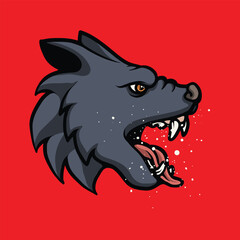 Wolf head cartoon vector illustration