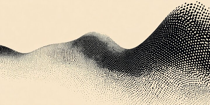 Grunge halftone background wave calming rhythms elements design vector illustration fit for social media post, poster, banner, header, web, wallpaper. High quality